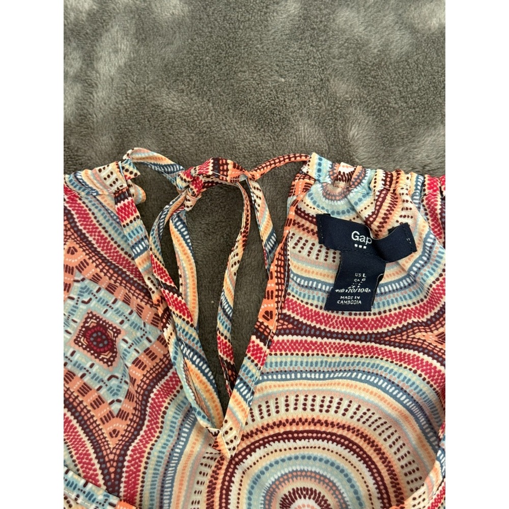 Gap‎ Y2K Womens Midi Slip Dress L Shark bite hem Beach Vacation Swim - Picture 6 of 14